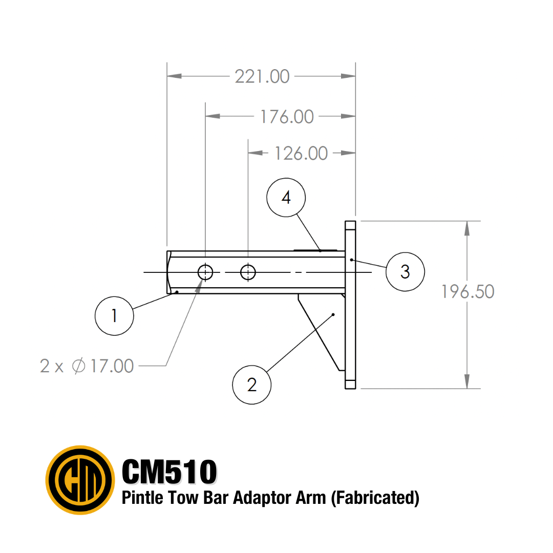 Couple Mate Pintle Towbar Adaptor 8 Hole