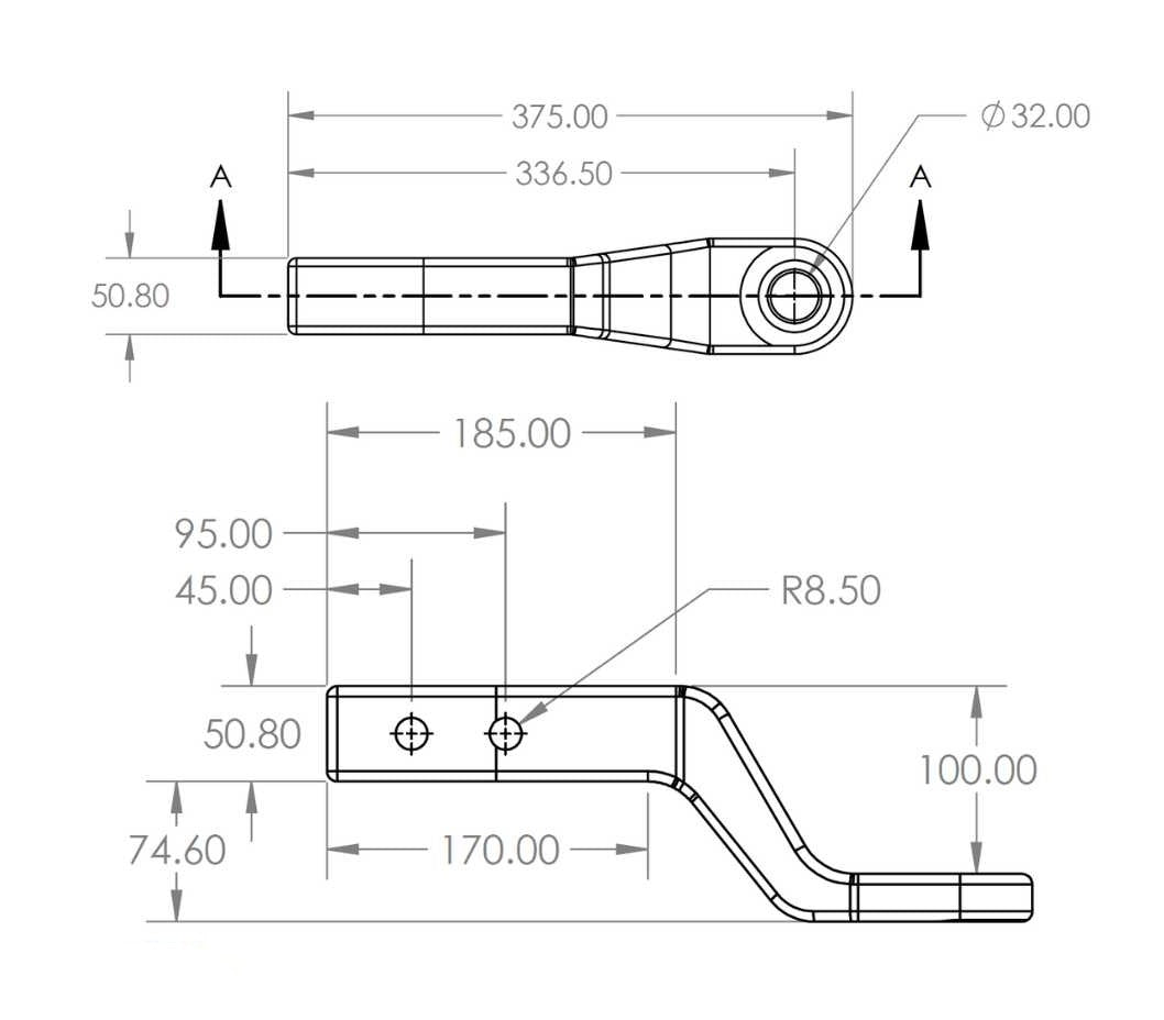 Forged Tow Bar Receiver 4 inch Drop Suit 70mm Ball