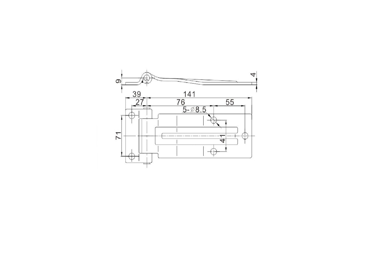 Door Hinge 180 length Zinc Plated