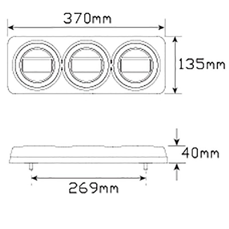 Stop/Tail/Indicator/Reflector Maxilamp Triple