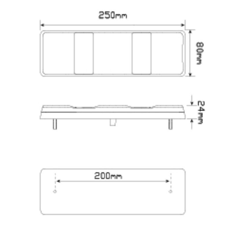 Stop/Tail Strip Lamp And Indicator 250Arwm