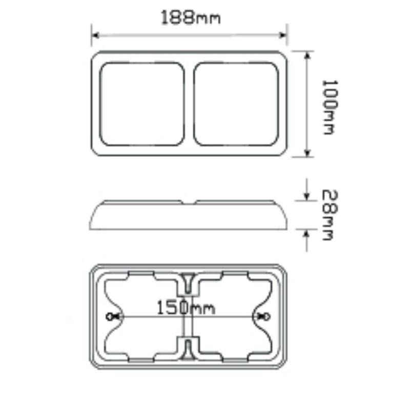 Stop/Tail Strip Lamp And Indicator 80Barm