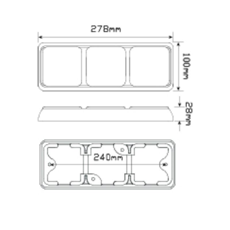 Stop/Tail Strip Lamp And Indicator 80 Triple Series