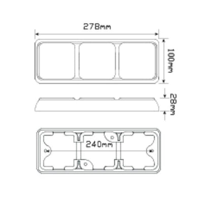 Stop/Tail Strip Lamp And Indicator 80 Triple Series